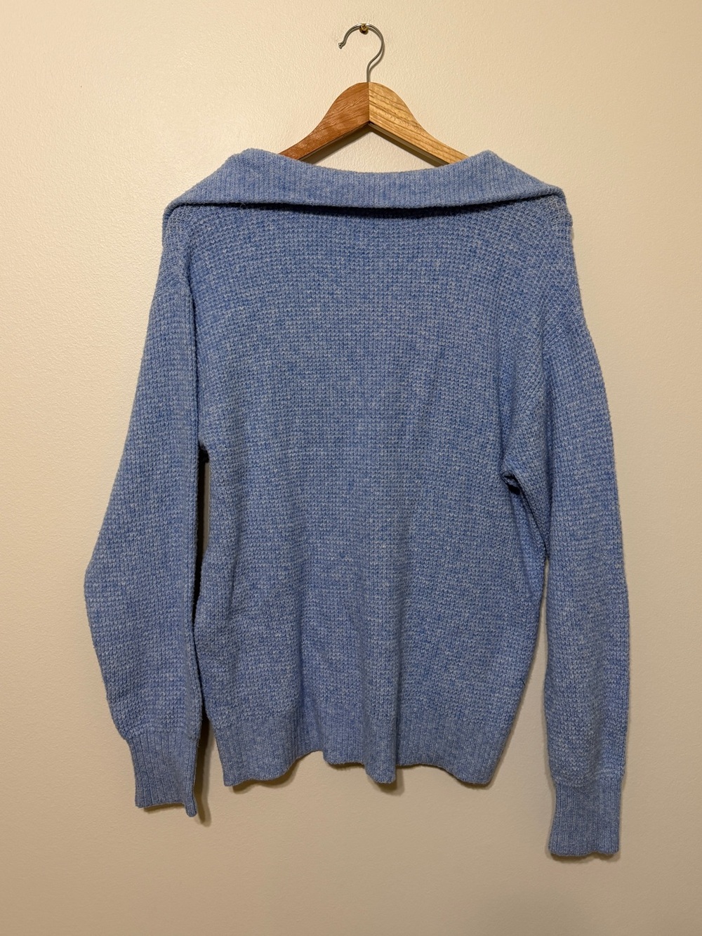 Aerie CozyUp Waffle Button Pullover Sweater Blue Size Small Cozy - Picture 6 of 6